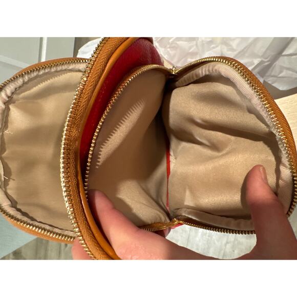 Valentina Red & Gold Leather Backpack Purse - Picture 8 of 12